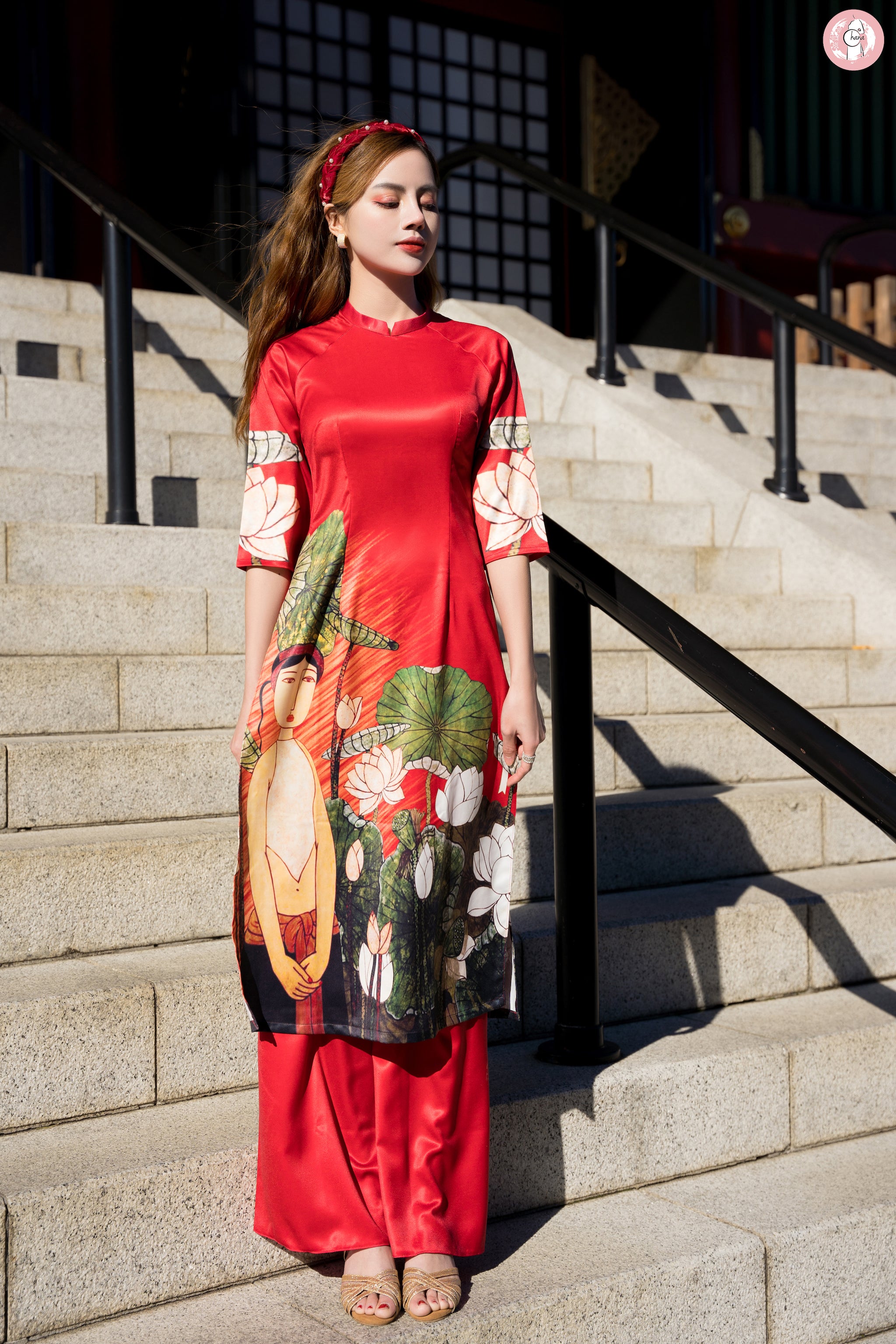 AD NỮ - SET ÁO DÀI MẠC LIÊN アオザイ　民族衣装　ベトナムドレス (セット）