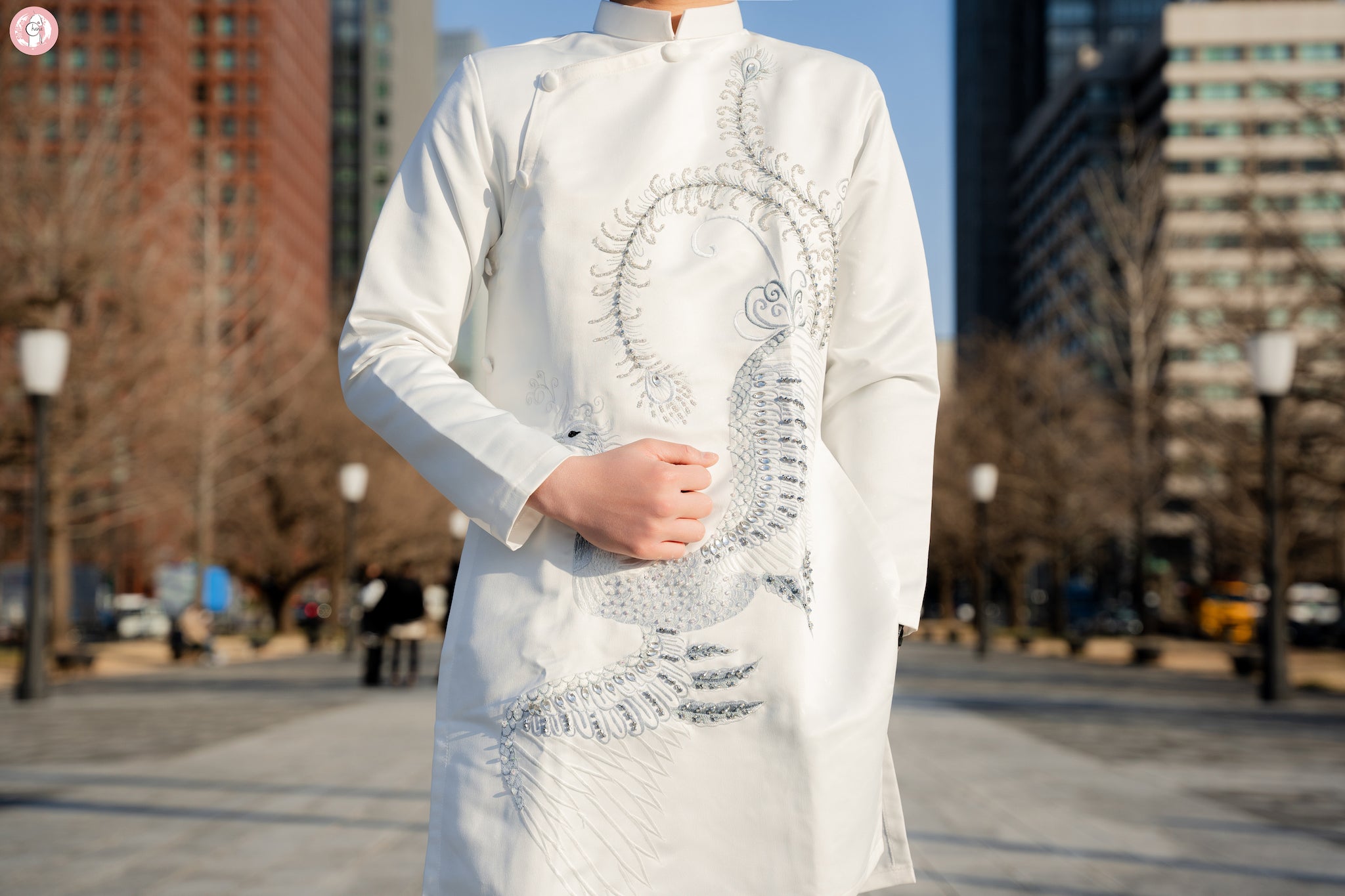 AD NAM - ÁO DÀI NAM PHƯỢNG BẠC  アオザイ　民族衣装　ベトナムドレス (メンズ）