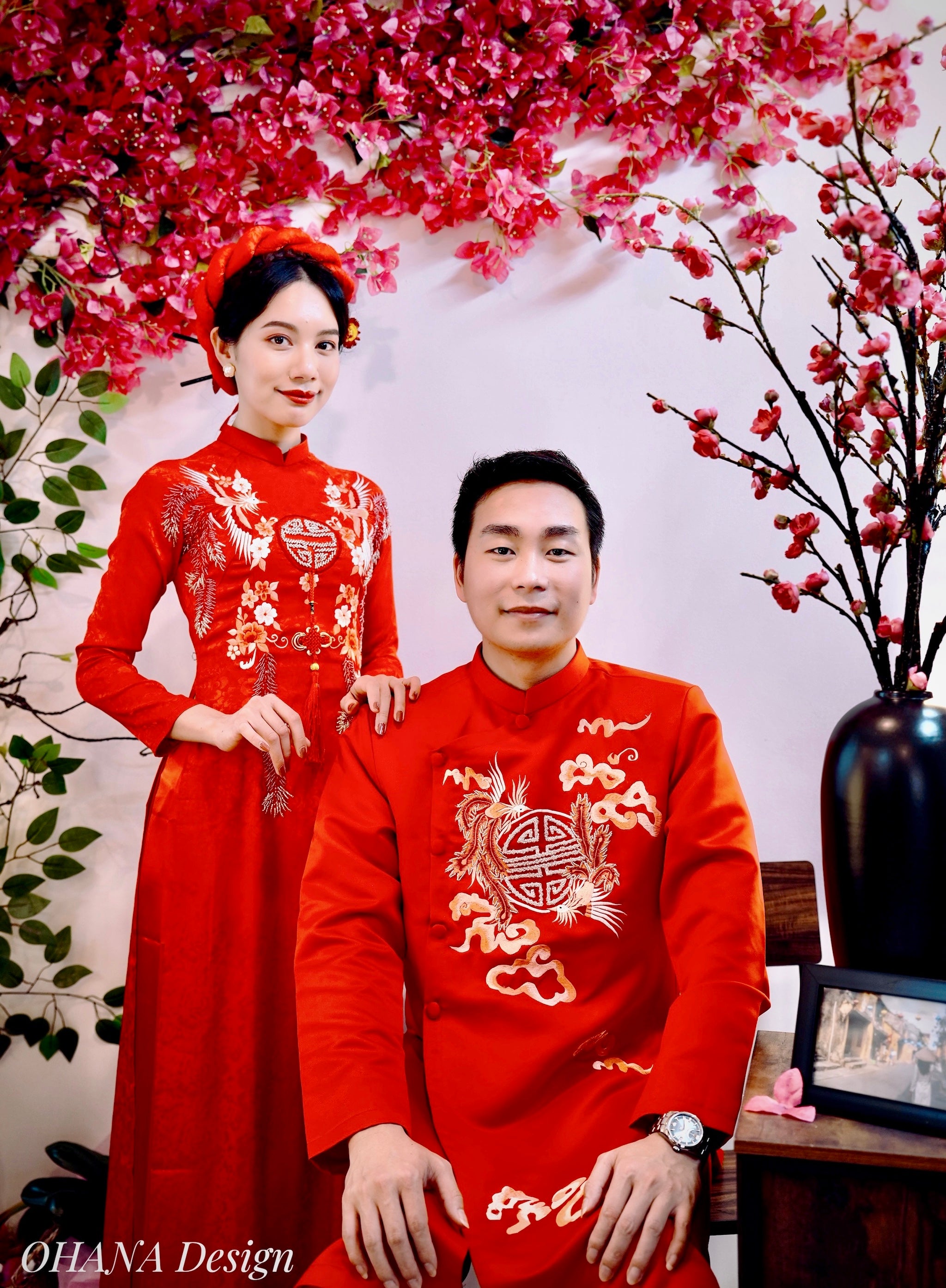 AD NAM - ÁO DÀI CƯỚI UYÊN ƯƠNG VÂN PHƯỢNG  アオザイ　民族衣装　ベトナムドレス （メンズ）