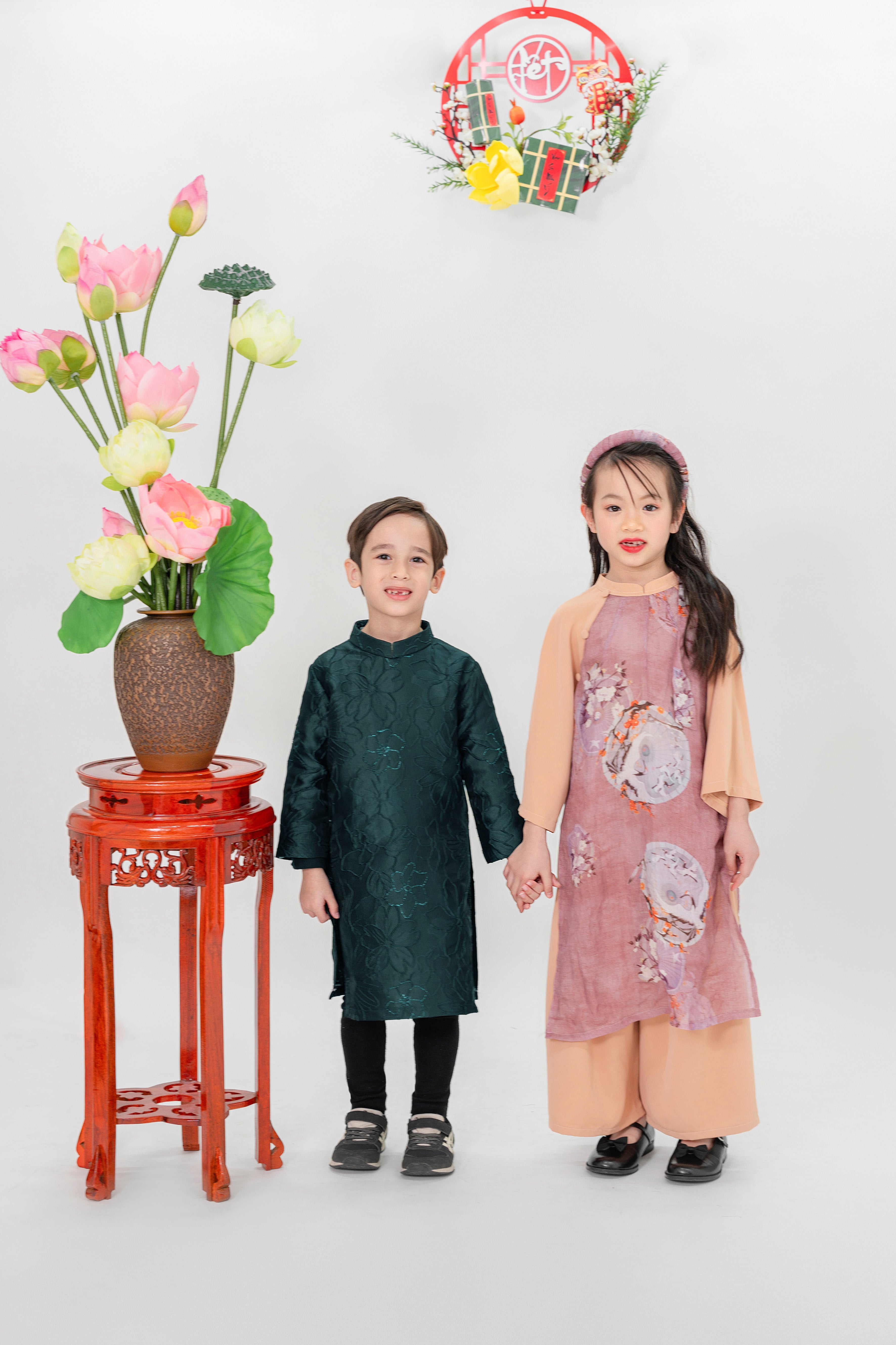 SET ÁO DÀI MỘC CỦA BÉ アオザイ　民族衣装　ベトナムドレス (子供のセット）